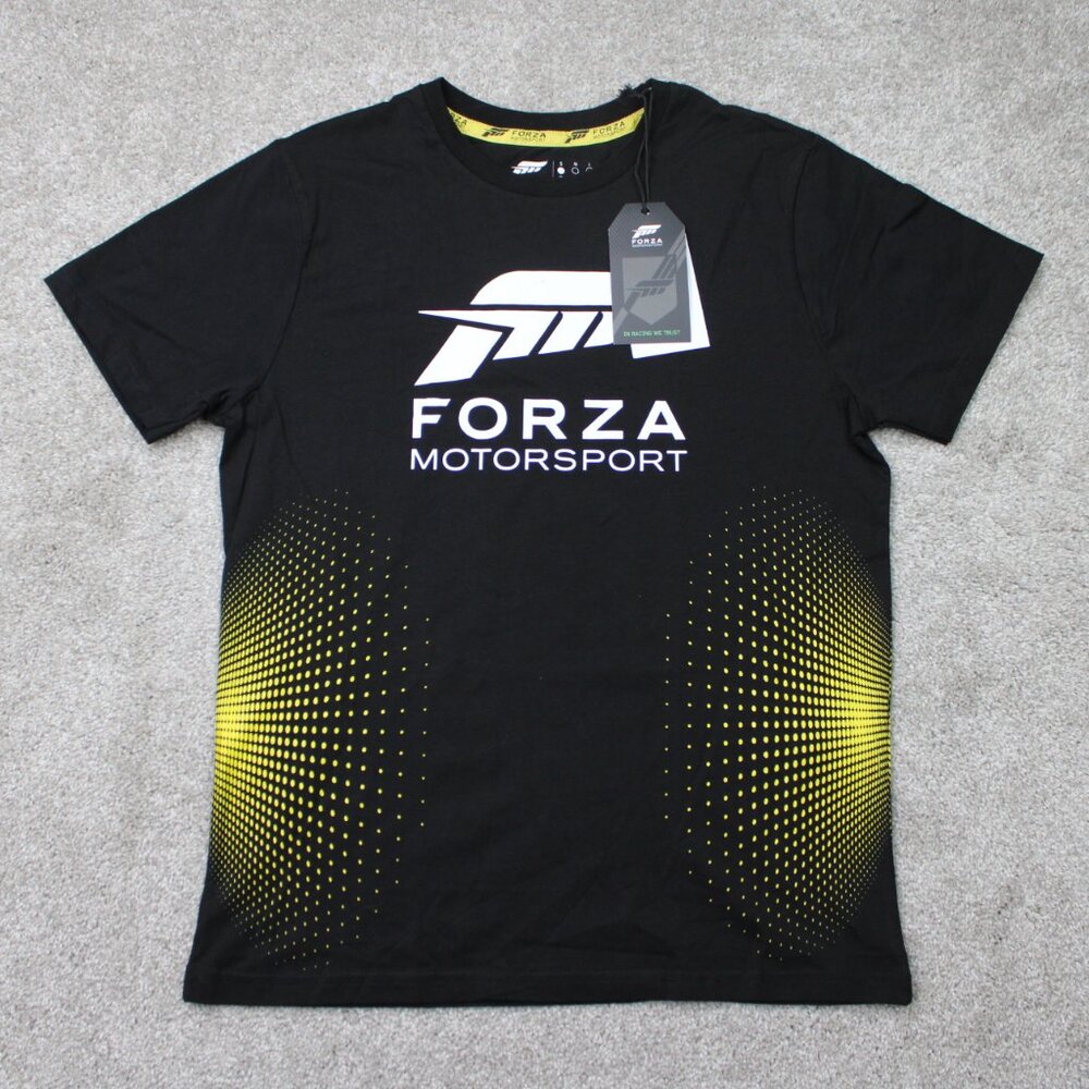 Forza Motorsport Shirt NWT Men Small Black Microsoft Xbox Piston Logo S/S Cotton